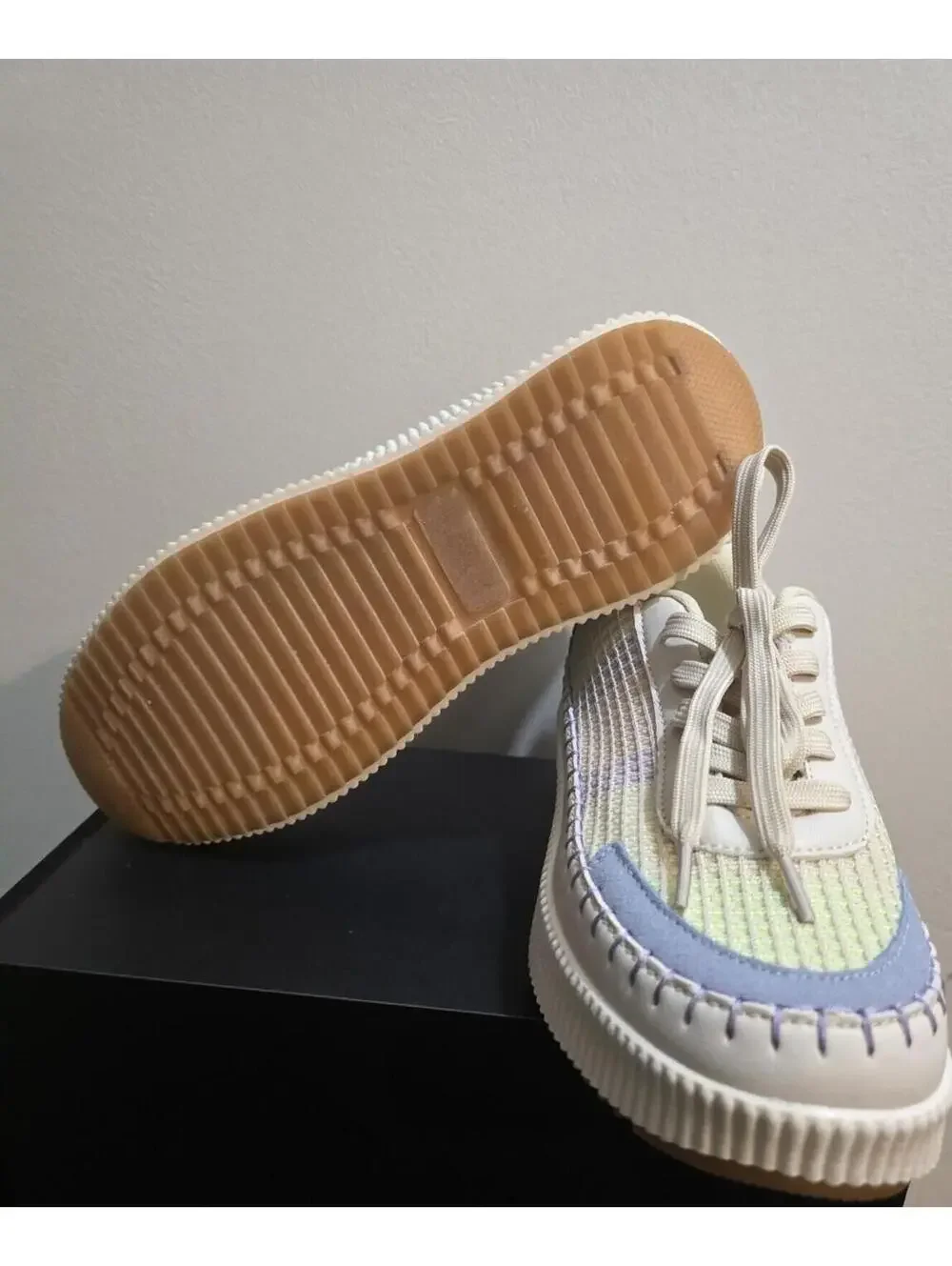 Nicole Miller Women's Woven Mixed-Media Platform Sneakers Shoes - Size 8